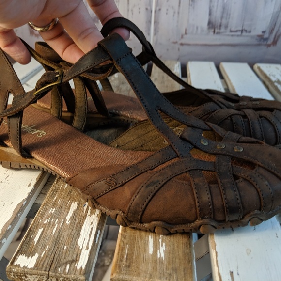 skechers leather sandals